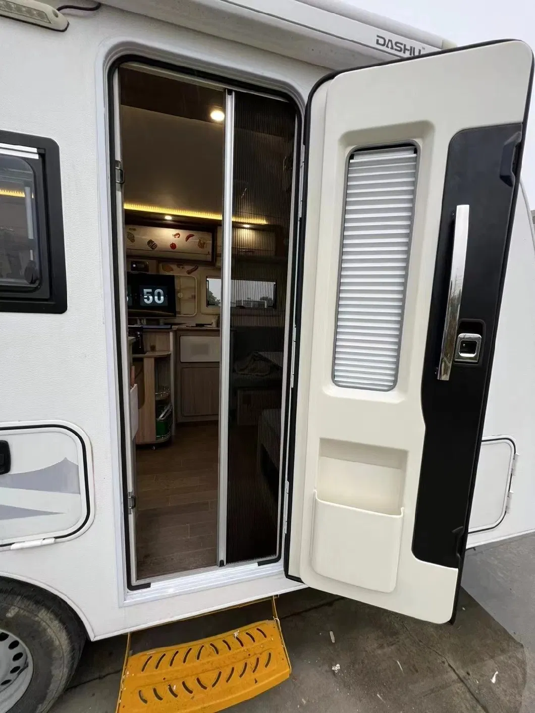 Customized Motorhome Accessories Recreational Vehicle Camping Car Door with Flyscreen and Blind