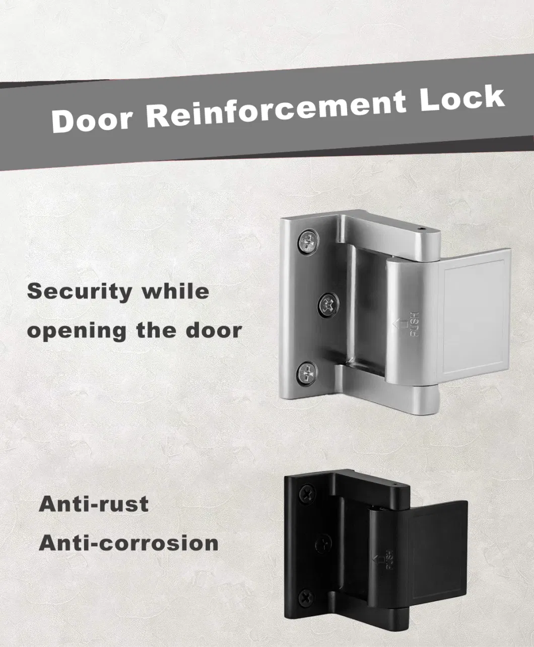 Door Reinforcement Lock Latch Bolt Durable Portable Door Lock Security Safety Travel Hotel