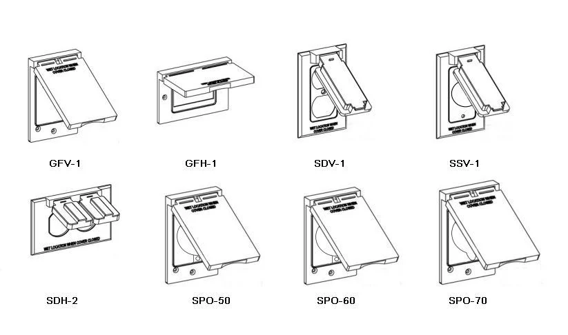 Aluminum Weatherproof Self Closing Outlet Box Covers