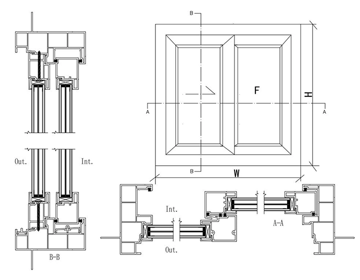 PVC Extrusion Profiles Vinyl Sliding Patio Door