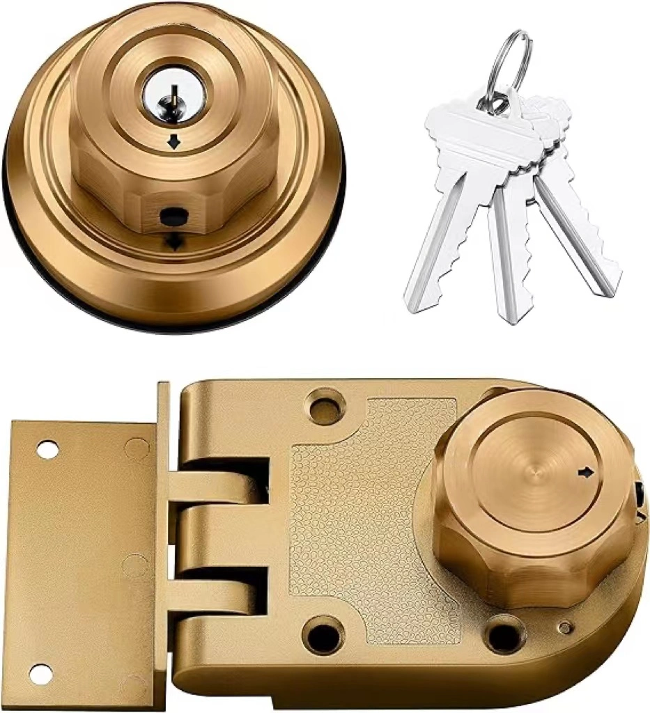 Twist to Lock Jimmy Proof Deadbolt Lock Keyless with Unpickable Night Latch 304 Stainless Steel Heavy Guard Security Single Cylinder Door Lock