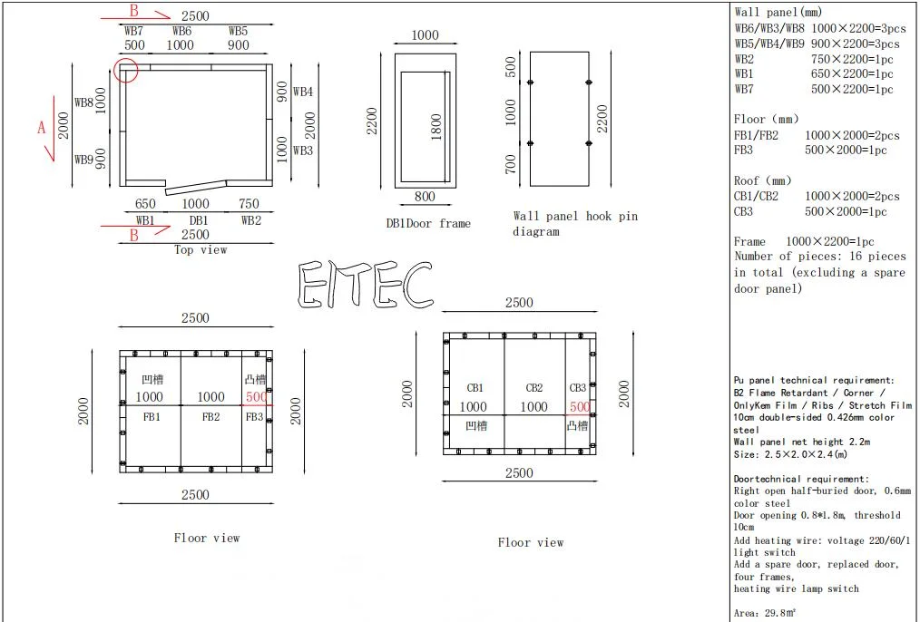 Cooling System Refrigerator Cold Storage Room for Vegetable and Fruits