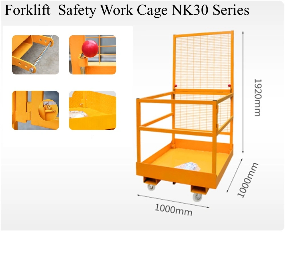 Fold-Down Forklift Man Basket Forklift Man Baskets Safety Cage with 300kg Capacity