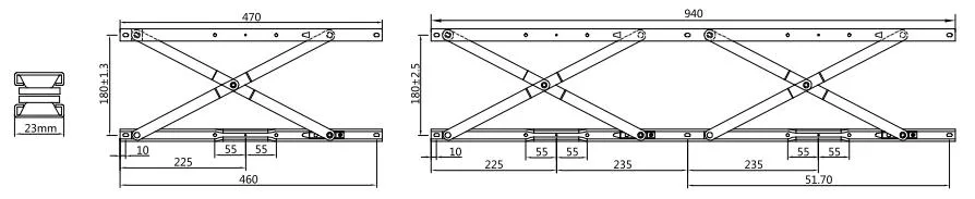 Stainless Steel Parallel Opening Curtain Wall Window Hardware Friction Stay Hinge (EZPH200-18&quot;YQK)