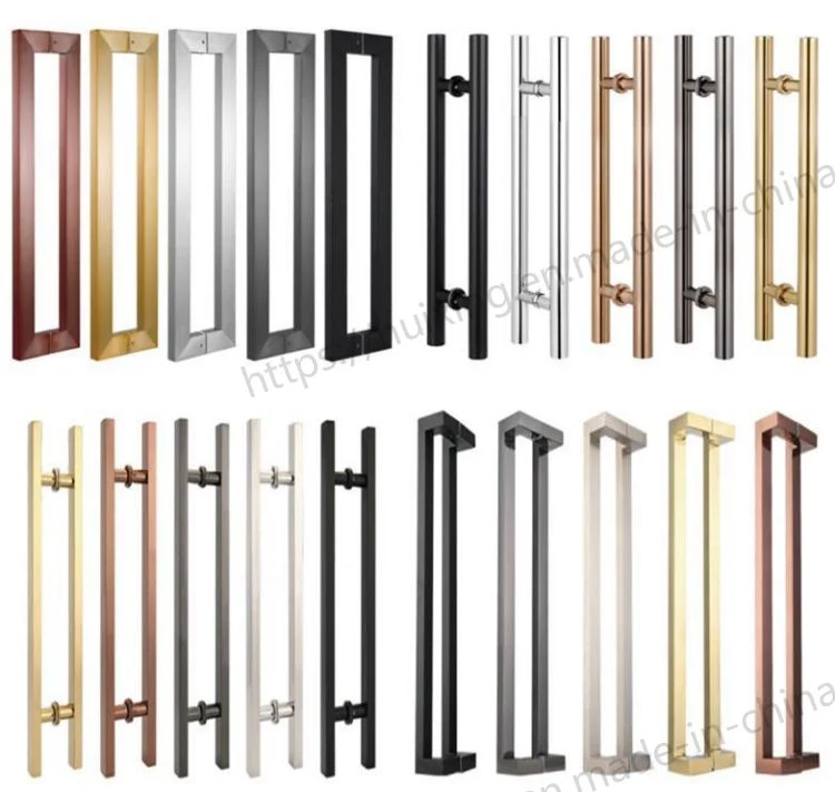 24 Inch H Shape Sliding Barn Door Handle Square Stainless Steel Entry Double Sided Shower Glass Room Door Pulls