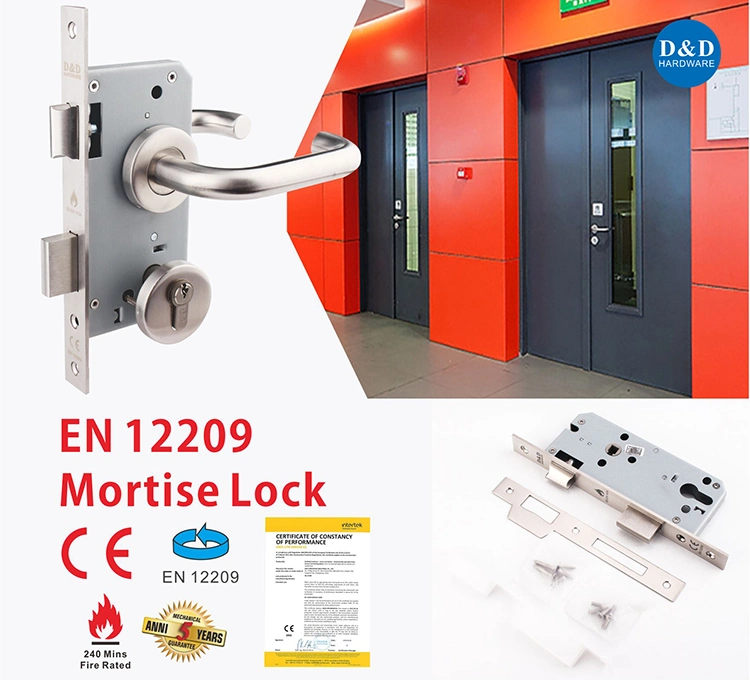 SS304 Safety Euro Standard Latch Bolt Sliding Door Mortise Lock