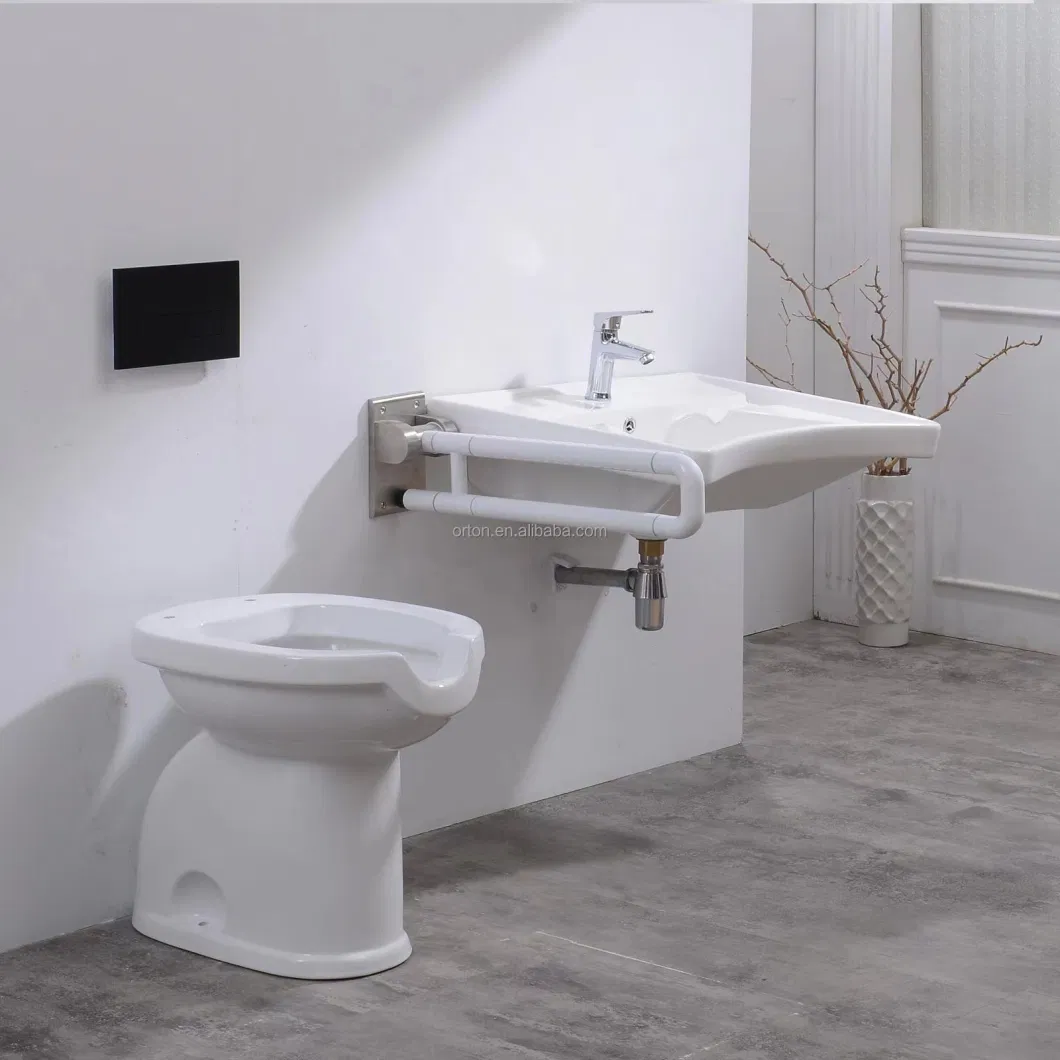 Ortonbath Open Toilet Accessories for Handicapped Ceramic Toilet Disabled Patient Hospital Handicap Wc Bowl/Bidet Wall Outlet