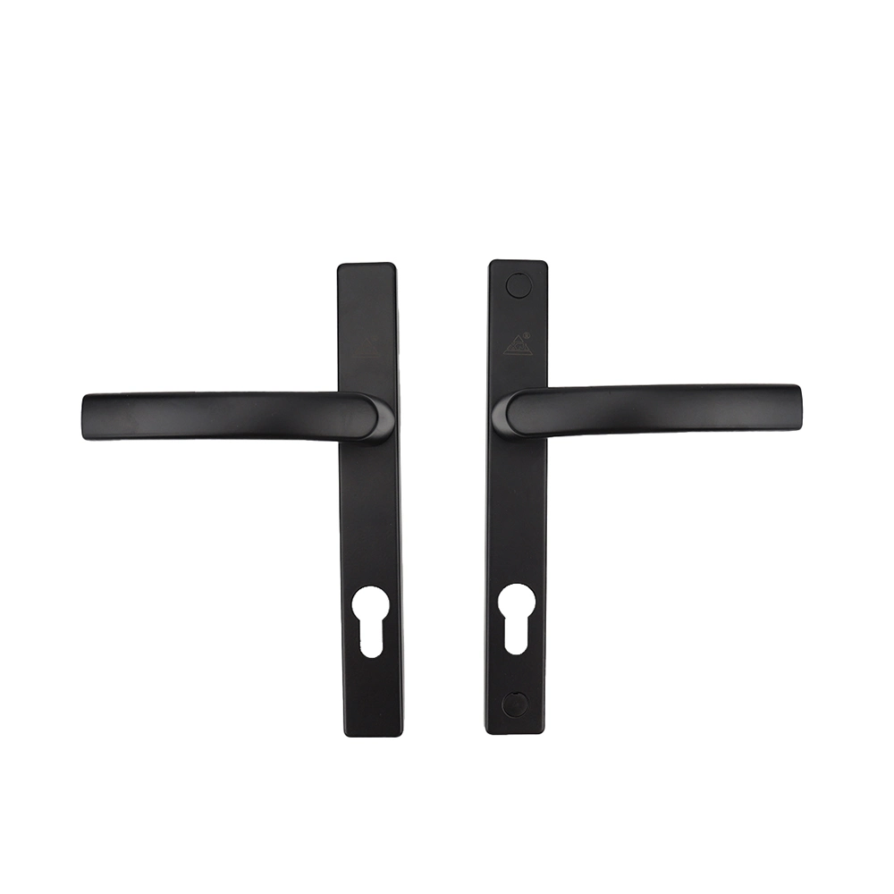 Modern Designer Door &amp; Window Handles Black Aluminum Plate Sliding Door Locks Lever Handle Set for Interior Door