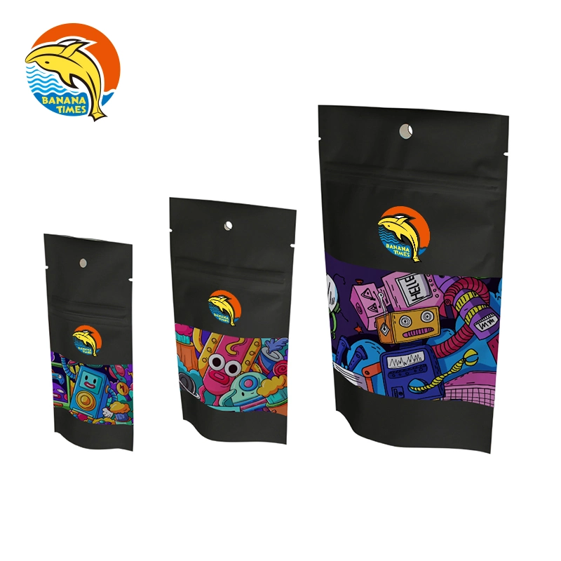 Wholesale Zipper Plastic Customized Design Cookies Mylar Bag with Tear Sealing Slide Window Child Resistant