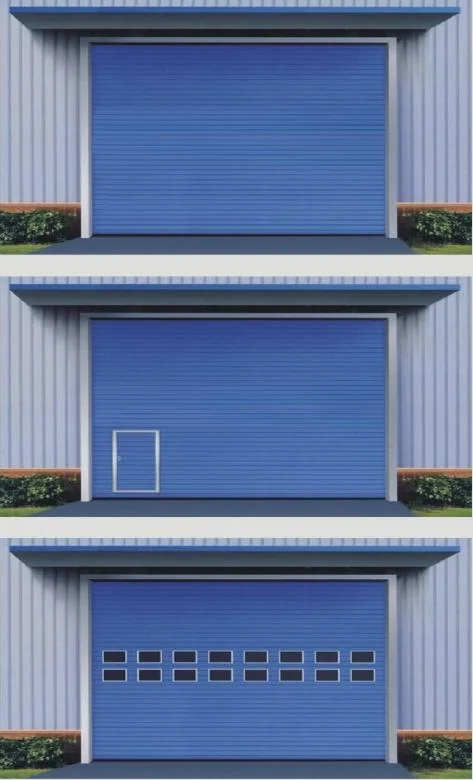 Electrical Motorized Vertical PU Insulated Industry Rolling Shutter Exterior Industrial Sectional Garage Roll up Automatic Sliding Doors with Vision Window