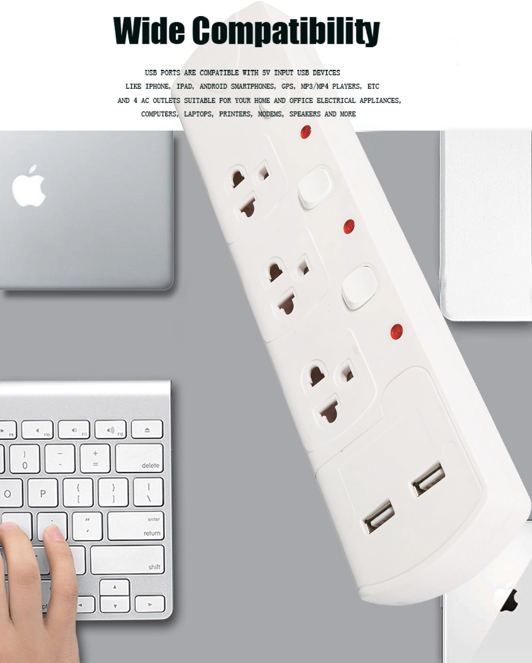 Multi Extension Socket with Individual Switches and Children Protection