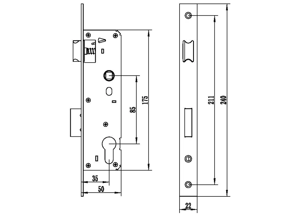 Stainless Steel Deadlocking Bolt Lock for Windows and Doors