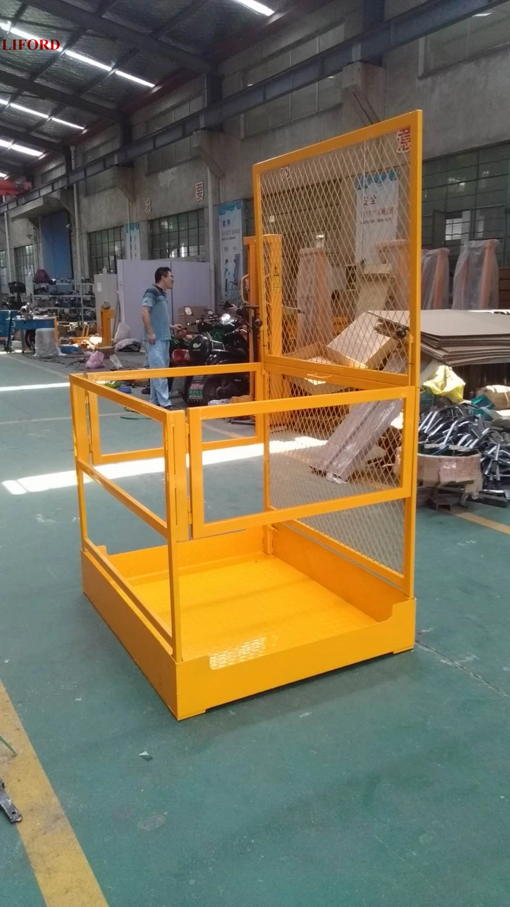 Fold-Down Forklift Man Basket Forklift Man Baskets Safety Cage with 300kg Capacity