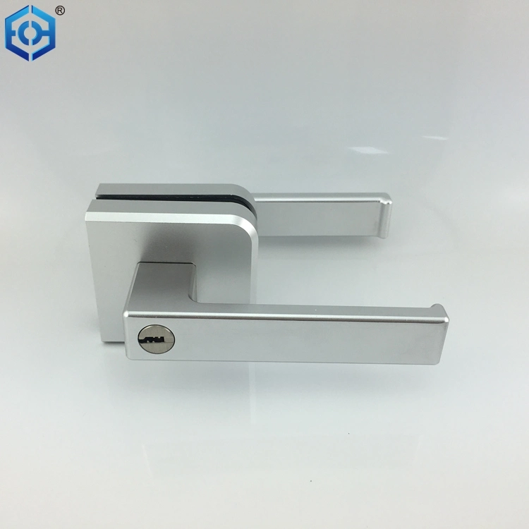 Double Glass Aluminum Slim Narrow Frame Glass Door Handle Lock