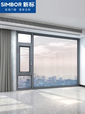 Simbor aluminio Casa ventana Metal ventana bajo-E vidrio deslizante ventanas Ventana de aluminio