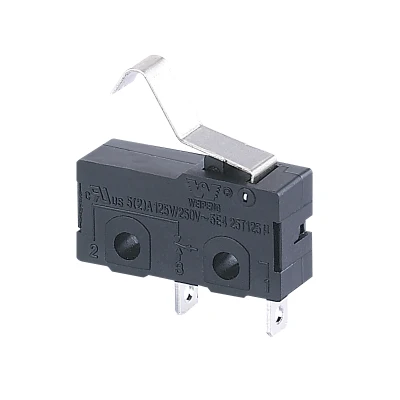 Mini Micro interruptor de límite de 5 125 250 V CA SPDT 1no corta el brazo de palanca de ajuste del interruptor de botón de acción los pasadores de tipo 2 Kw11