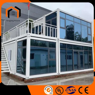 precio de fábrica ventana de aluminio estructura de acero paquete de dos pisos Oficina de contenedores