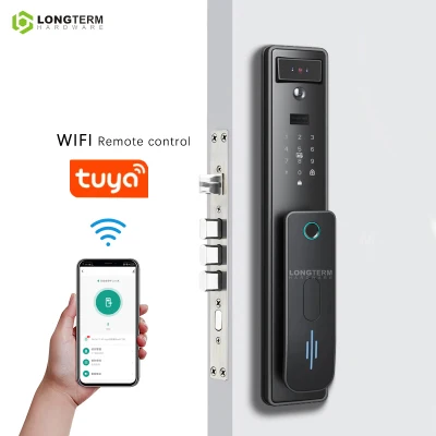 Tuya Video Home Seguridad bloqueo huella digital Mango electrónico Digital Smart Cerradura de la puerta