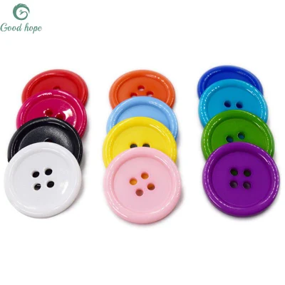 Se venden muy bien la nueva ronda de tipo botón de los agujeros de 4/2 de la bolsa de plástico de 14mm resina botón Diseño