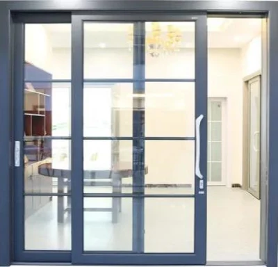 La moderna de la ventana de aluminio doble acristalamiento plegable corrediza de aluminio puerta de vidrio exterior