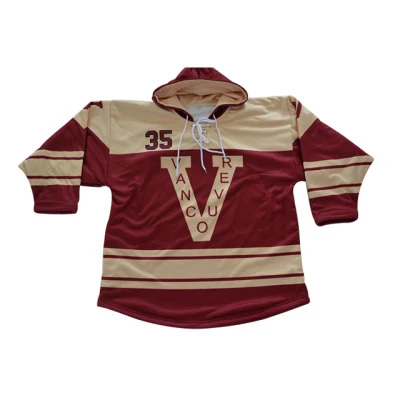  Goalie Hockey Jersey Equipo Sublimation Blank Hockey de hielo personalizado Sudaderas con capucha