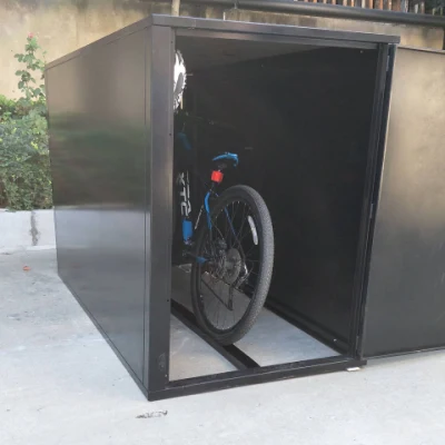 Marco metálico Carport gris Acero cobertizo de almacenamiento de bicicletas Cage