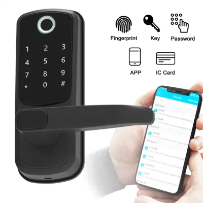 Alta seguridad Anti-Peep Código huellas dactilares Puerta manija aplicación WiFi inteligente Cierre de puerta inteligente digital