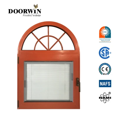 Doorwin NFRC CE Certificado Residencial Doble Baja-E vidrio a prueba de polvo de la casa Ventanas Seguridad aluminio aluminio Metal carcasa de forma especial ventana personalizada