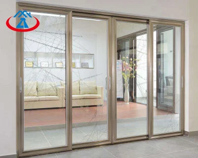 Fabricante de recubrimiento en polvo de puertas correderas personalizadas de aluminio con doble vidrio.