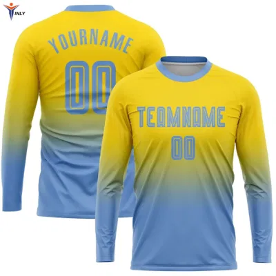 Custom Padded Goalie Shirt Sponge Protector Blue Fútbol de portero - Hombre Camiseta de fútbol de las camisetas Patchwork