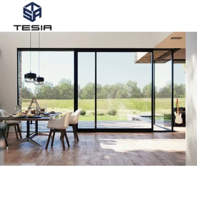 Sistema de puerta corrediza Tesia Fabricación Soft estrecha puerta corrediza de aluminio