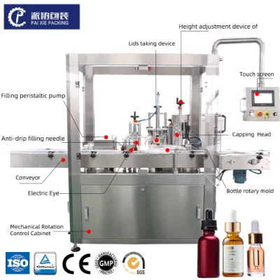 Esencial totalmente automática/Fragancia/Protección de la piel/Aceite Perfume Cuentagotas pulverizador pequeño frasco de cristal líquido botella de plástico de Llenado y Tapado/máquina de etiquetado