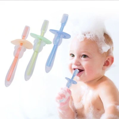 La seguridad de silicona de grado alimentario Cepillo de Dientes bebé colores múltiples productos para bebés