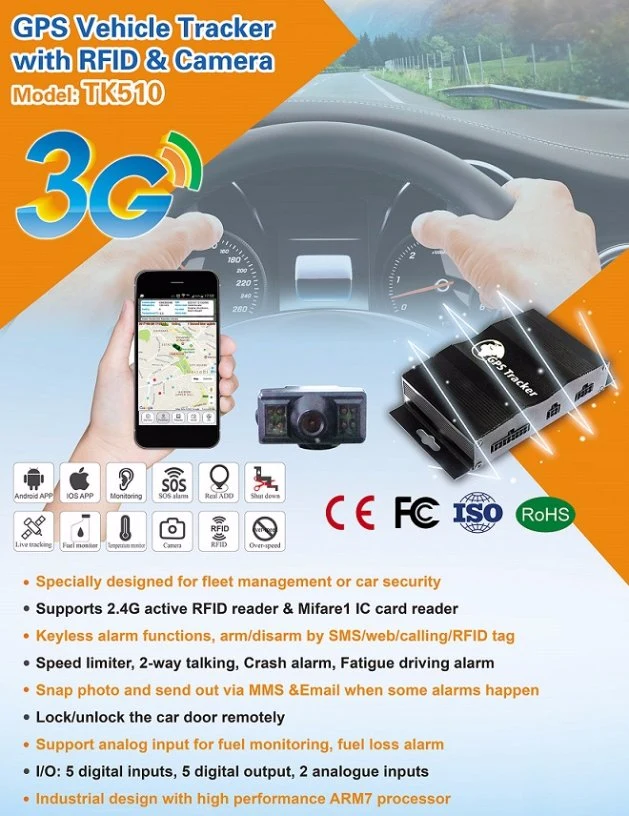 Tk510 GPS Car Tracker with Door Alarm and Car Line Cutting Alarm (Tk510-BE)