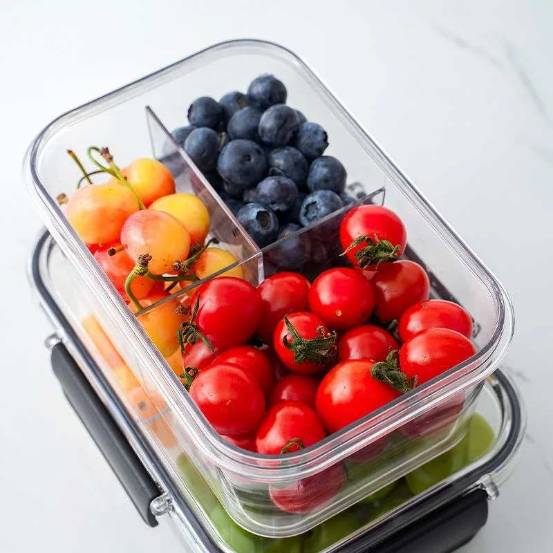 Compartment Sealed Large-Capacity Salad Fruit Home Transparent Frozen Separated Crisper Box