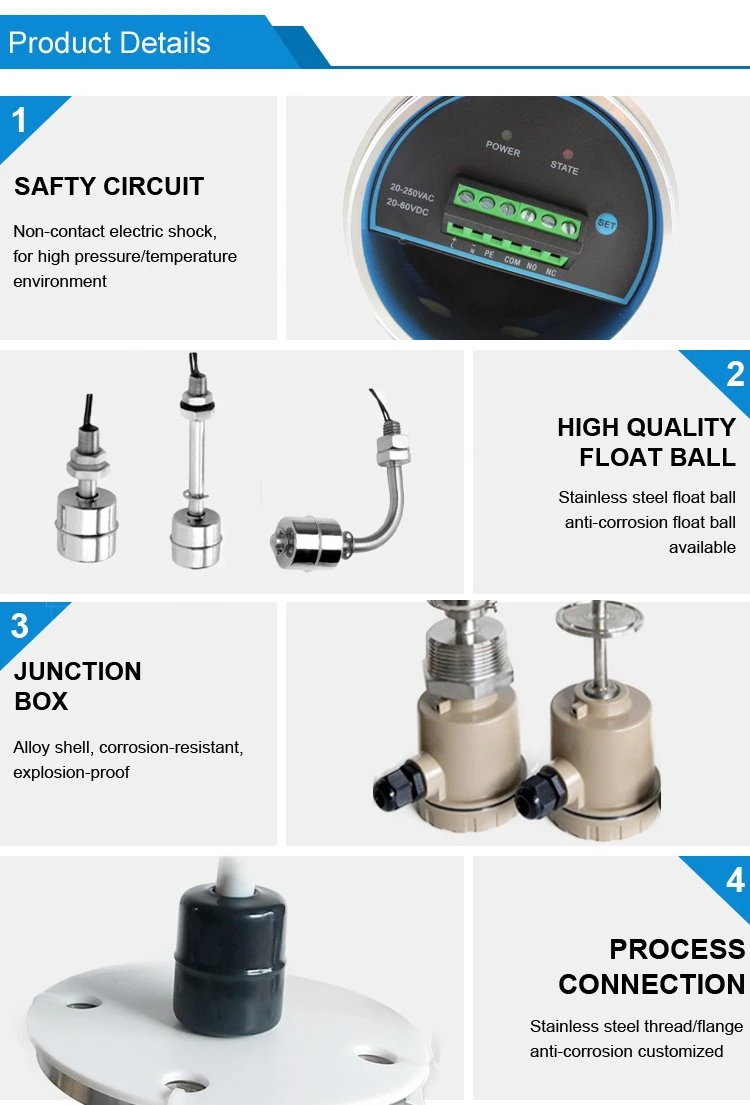 Float Type Explosion-Proof Top Mounted Multi-Float Magnetic Level Switch for Food Industry Water Tank