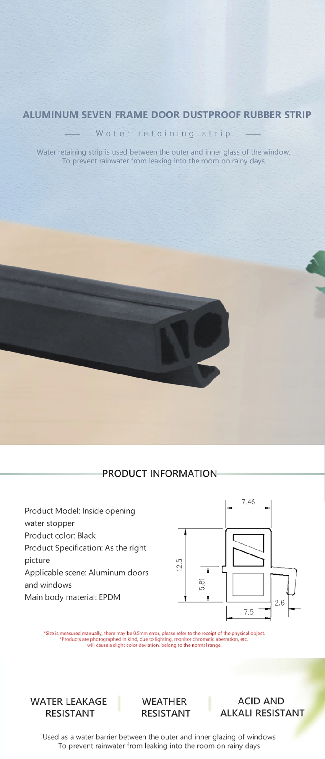 EPDM Window Gap Link Fittings