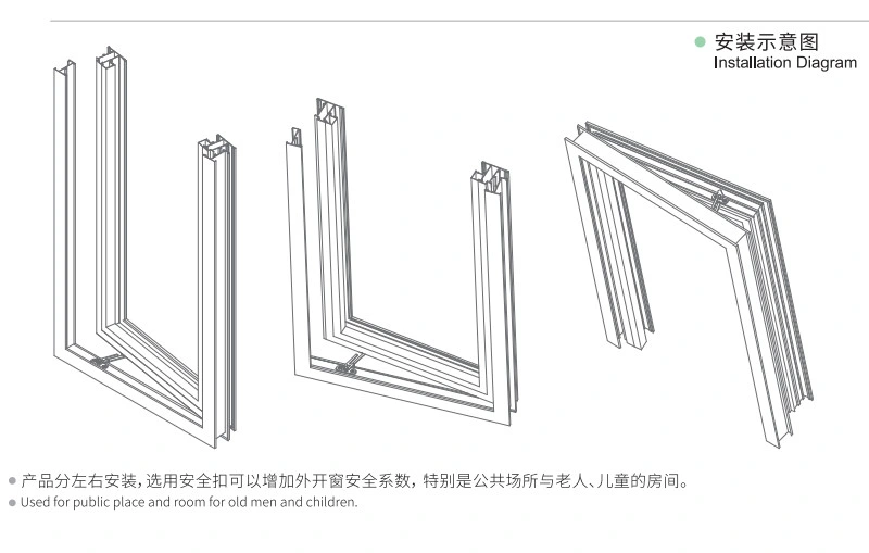 Aluminum Casement Window Friction Stay Restrict Device of Safety for Children&Old Men