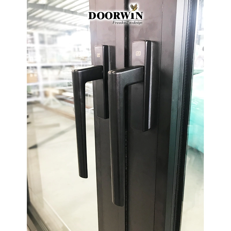 Factory Wholesale Cheap Price 4 Panel Custom French Patio Doors Slim Aluminium Frame Double Glass Exterior Patio Lift Sliding Door for Villa