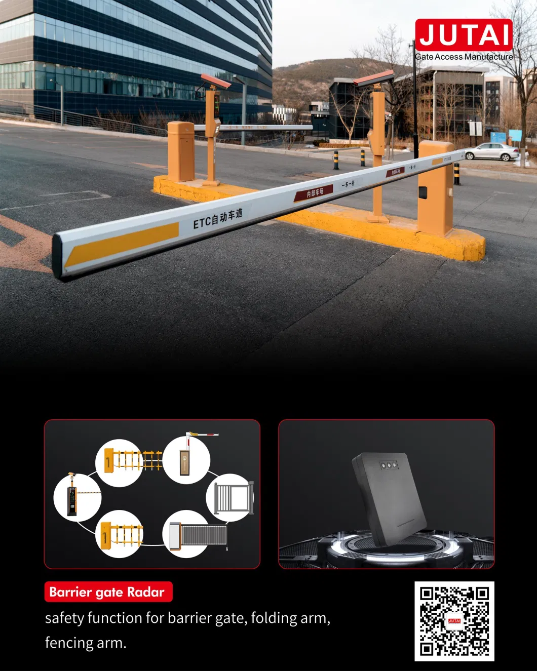 Barrier Gate with Straight Boom Road Gate Barrier for Packing Access Control