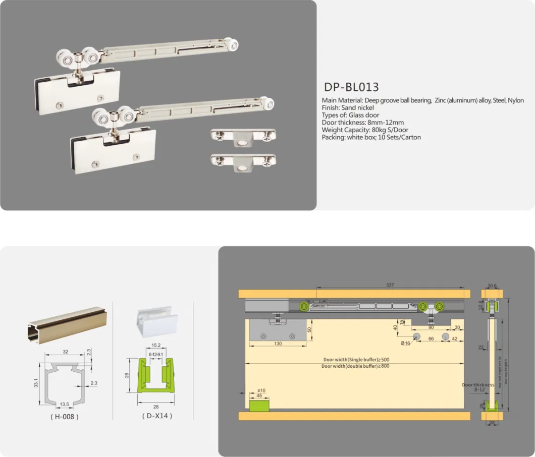 Hardware Track Hanging Wheels Hanger Bottom Window Super-Silence Sliding Door Roller Fitting