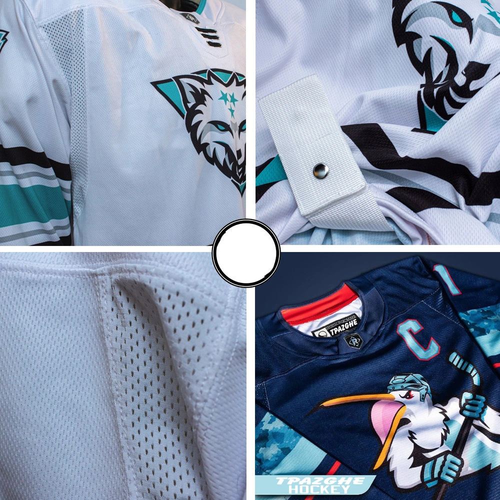 Cheap Wholesale Full Sublimation Printing 100% Polyester Funny Custom Ice Hockey Goalie Jersey