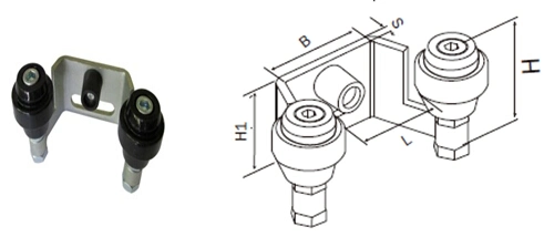 Gate End Stop with Nylon Roller