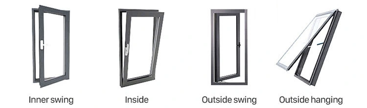 Villa Home Manual New Design Double Whole Sale Awning Sliding French Swing Casement Metal Aluminum Window