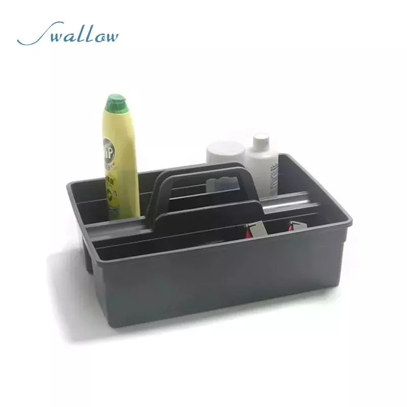 Plastic Tools Organiser and Supply Cleaning Caddy 3-Compartment Box with Handle