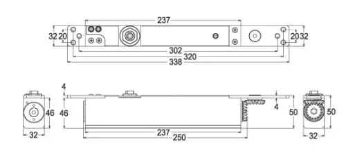 Professional Design Heavy Duty 85kg 180 Degree Mini Hydraulic Sliding Door Closer