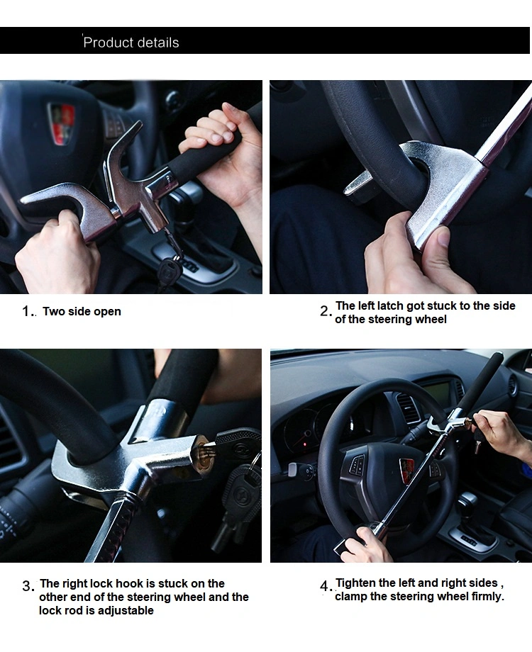 Yh1194 Car Steering Wheel U-Shaped Broken Window Retractable Two Multi-Functional Anti-Theft Lock