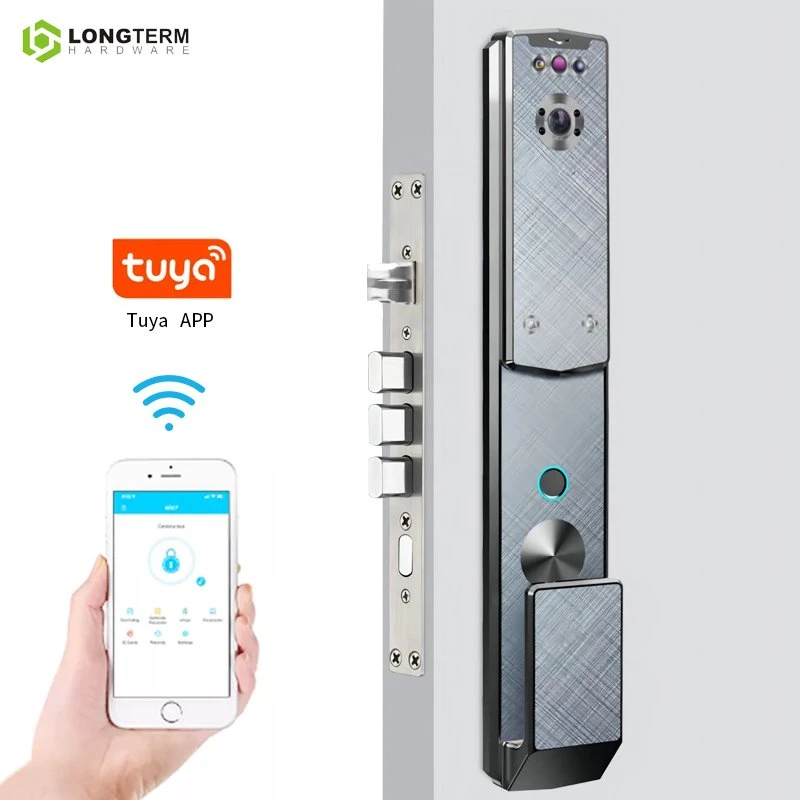 Tuya Fingerprint 3D Face Recognition Smart Door Lock with Camera Door Bell