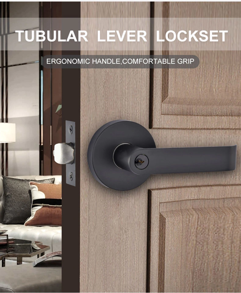 Contemporary Hot Sell Double Sided Zinc Alloy Tubular Door Handle Lever Lock