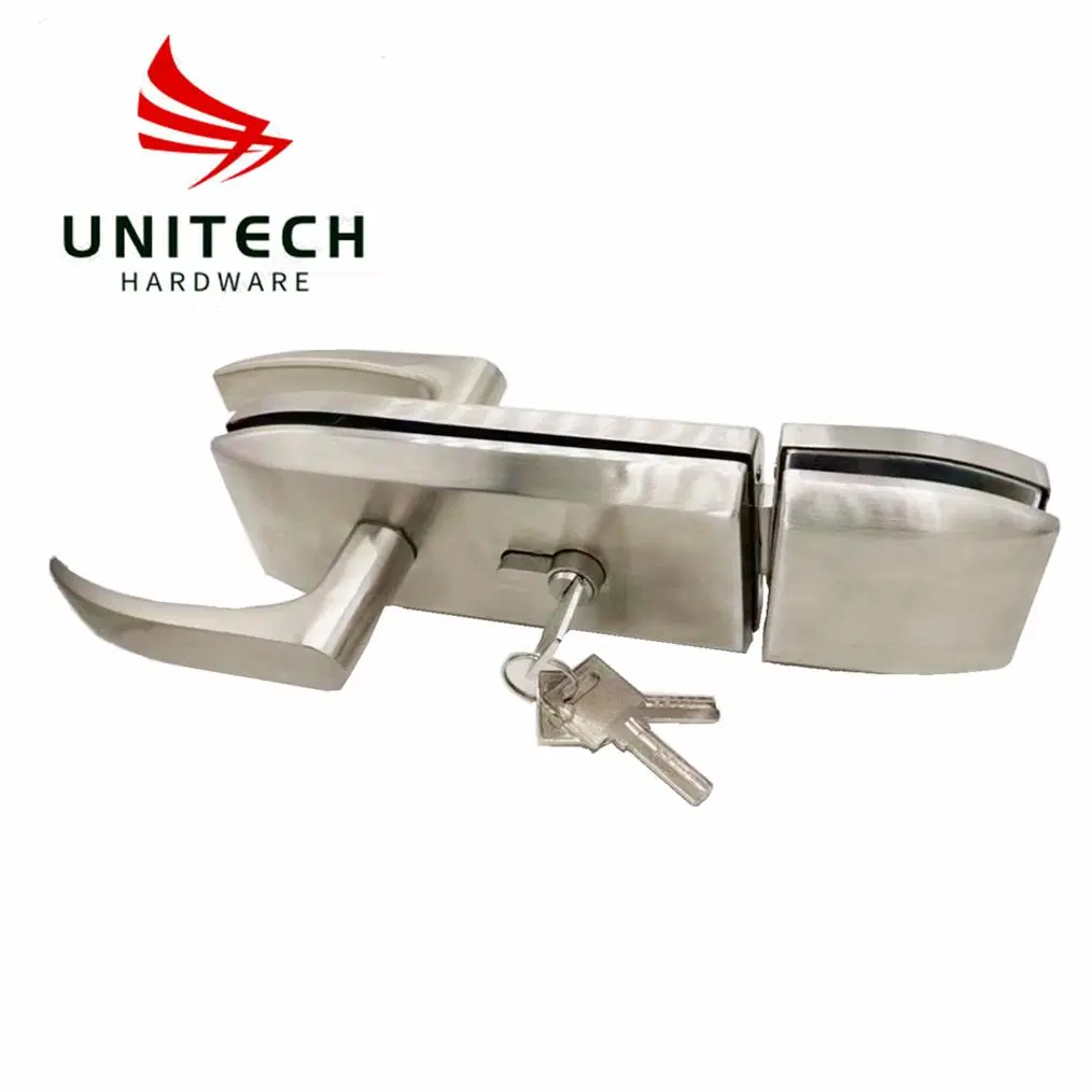 Stainless Steel Central Glass Door Lock for Frameless Double Side with Handle